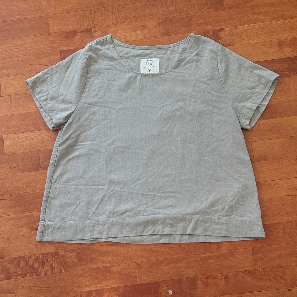 Jamie + The Jones. Staple Basic Tee. Mist.